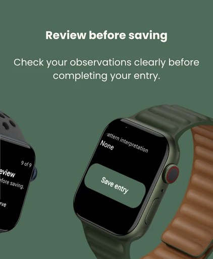 Natus Apple Watch review screen in English